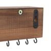 Songmics smykker arrangør, vægmonteret smykkeskærm med hylde, kroge, øreringe, armbånd indehaver, gave, rustik brun JJS10CB - Billede 7