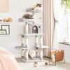 Feandrea Cat Tree med pompoms, kattetårn 150 cm, lysegrå - Billede 3