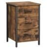 Vasagle natbord i industrielt vintage design med 3 skuffer.