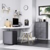 Songmics Storage Cabinet, 3-Tier Metal Office Cabinet, Multipurpose Storage Organizer Stand With 6 Doors, 65 X 36 X 105,2 cm, Max. Belastningskapacitet 15 kg pr. Hylde, grå OMC06GB - Billede 2