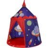 Songmics Prince Castle Play Telt til drenge småbørn, indendørs og udendørs playhouse, bærbar pop up play teepee med bærepose, gave til børn, en71 certificeret, blå LPT01BU