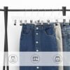 Songmics nederdelbøjler, pakke med 8, faste træ bukser bøjler med ikke-skridsikre klip til bukser Slacks, shorts, hvid CRW008WT-8 - Billede 2
