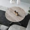 Vasagle rundt sofabord, cocktailbord i industriel stil, holdbar metalramme, greige og sort - Billede 4