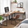 Vasagle Computer Desk, Writing Desk, Home Office Desk med 8 kroge, 140 x 60 x 75 cm, til undersøgelse og soveværelse, let samling, stål, industriel design, rustik brun og sort LWD59X - Billede 7