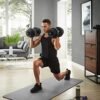 Songmics Sæt med 2 håndvægte, 2 x 10 kg, justerbare vægte, til mænd Kvinder træning, fitnessuddannelse, vægtløftning hjemme gymnastiksal, sort syl20HV1 - Billede 3
