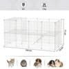 Hvid metal pet playpen med 36 gitterpaneler til små dyr.