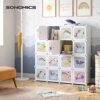 Songmics Cube Shelf Multi-Purpose Cabinet, Garderobe Sko Rack Plastik, Hvid - Billede 3