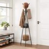 Vasagle Rack Stand, Coat Tree, Hall Tree Free Standing, Industrial Style, med 2 hylder, til tøj, hat, taske, greige og sort RCR016B02 - Billede 2