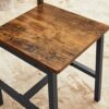 Spisestole, køkkenstole, sæt med 2, metalramme, til spisestue, stue, køkken, vintage brun/sort - Billede 7