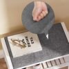 Songmics Bambus Bench Shoe Rack med polstret sæde, opbevaringshylde til indgang, stue, foyer, små områder, hvid lbs65wn - Billede 5