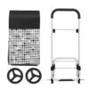 Songmics Shopping Trolley på hjul, indkøbsvogn, belastningskapacitet 40L, med lommer, stille hjul, kroge, 47 x 33 x 97 cm, houndstooth mønster, sort KST06BF - Billede 7