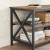 Vasagle TV Stand, TV-konsol til op til 65-tommer TV'er, opbevarings hylder, rustik brun og sort - Billede 7