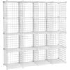 Songmics 16 Cube Metal Wire Storage Organizer, DIY Closet Cabinet and Modular Shelving Grids, Wire Mesh hylder og rack, White LPI44W