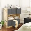 Songmics Storage Cubes, Set med 6, ikke-vævet stof sammenklappelige opbevaringsbokse og legetøjstøj arrangørbakker, grå RYFB06G - Billede 7