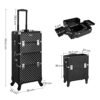 Songmics Professional Makeup Case, Travelling Beauty Trolley, stor kosmetisk vogn til frisører, låsbar rullende makeup -sag med universelle hjul, låg og skulderrem, sort JHZ04B - Billede 5