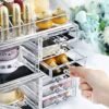 Songmics 4 i 1 XXL Makeup Organizer, Makeup Box med 11 skuffer og 15 rum i forskellige størrelser, skridsikre puder, til kosmetik og smykker, gennemsigtig JKA017TP - Billede 6