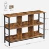 Vasagle boghylde, reol, reolerhed, tv -stativ, konsolbord, 6 rum, til kontor, stue, soveværelse, 33 x 120 x 80 cm, industriel design, rustik brun og sort LLS104B01 - Billede 5