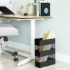 Songmics Metal Paraply Stand, Rectangular Paraply Holder Rack, med aftagelig drypbakke, gitterudskæringer, sort uluc02bk - Billede 4