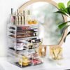 Songmics 4 i 1 XXL Makeup Organizer, Makeup Box med 11 skuffer og 15 rum i forskellige størrelser, skridsikre puder, til kosmetik og smykker, gennemsigtig JKA017TP - Billede 3