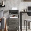 Vasagle L-formet computerbord, hjørnebord, kontorstudiearbejde med hylder til hjemmekontor, rumbesparende, let at samle, industriel, kulgrå og sort ULWD072B04 - Billede 2