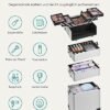 Songmics Cosmetic Case, 4-in-1 Vanity Case, Makeup Case til rejser, sølv - Billede 3
