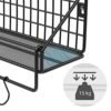 Songmics Industrial Metal Wall hylder, hver belastes op til 15 kg, pakke med 2 køkkenhylder med 10 kroge til soveværelse, 30 x 12 x 13 cm, 40 x 12 x 13 cm, sort LFS02BK - Billede 4
