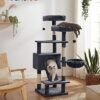 Feandrea Cat Tree, Cat Tower 142 cm, Cat Activity Center, Smoky Grey - Billede 2