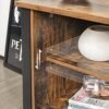 Vasagle Industrial TV Stand for TV'er op til 48 tommer, tv -skab med skydedøre og 2 hylder, Lowboard i stuen Soveværelse Hallway, stål, 110 x 40 x 45 cm, rustik brun LTV41BX - Billede 4