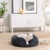 Hundeseng Donut Katteseng Fluffy Beroligende Kæledyrsseng, 50 Cm Mørkegrå - Billede 2