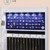 Songmics rammeløse spejlede smykkeskab Armoire, 6 LEDS -smykkearrangør væg hængende eller dørmonteret, stor kapacitet med 2 skuffer, hvid JJC99WT - Billede 3