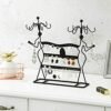 Songmics Jewelry Organizer, smykke holder, til halskæder, øreringe, ringe, smykke stativ, sort - Billede 3