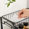 Songmics Spice Rack, 2-lags Metal Kitchen Counter Shelf, Spice Organizer med plasthyldeforing, anti-glidefødder, let at samle, til bordplade, pantry, badeværelse, sort KCS013B01 - Billede 4