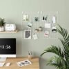 Songmics Grid -paneler, sæt med 2, fotovægskærm, metal mesh vægindretning, multifunktionel hængende billedvæg, DIY, kunstdisplay, s krog, klip, hamp ledning, hvid LPP02W - Billede 4