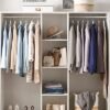 Songmics CRW011W02 Sæt med 20 gummifrakkehænger Solid Wood-skridsikre hak i skulderområdet med bjælke til bukser Rotatable 360 ° til dragter Shirts Coats White - Billede 2