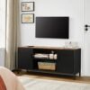 Songmics TV Stand, TV -kabinet, tv -bord med 3 justerbare hylder, rustik brun og sort - Billede 3