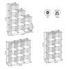 Songmics 9-kub metaltrådopbevaringsstativ, sammenlåsning af hylder med metaltrådhylder, PP-plastikark til bogsko Toys tøjværktøjer, i stuen, 93 x 31 x 93 cm, hvid LPI115W - Billede 5