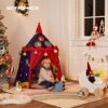 Songmics Prince Castle Play Telt til drenge småbørn, indendørs og udendørs playhouse, bærbar pop up play teepee med bærepose, gave til børn, en71 certificeret, blå LPT01BU - Billede 2
