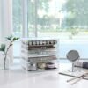 Songmics Makeup Organizer, 2-delt opbevaringsbokse til smykker og kosmetik, Stackable, med 5 skuffer, gennemsigtige polystyren JMU32TP - Billede 2