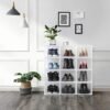 Songmics Shoe Box, Stackable Shoe Organizer, plastskoopbevaring med klar dør, let at samle, sæt på 6, 28 x 36 x 22 cm, størrelser op til Storbritannien 11, gennemsigtig LSP06TP - Billede 2