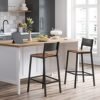 Vasagle BarKøkkenstol, stue, spisestue, industriel design, vintage brun/sort - Billede 2