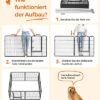 Feandrea 8-panel Pet Playpen, Iron Cage, Heavy Duty Pet Hence, 77 x 80 cm, sort - Billede 4