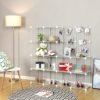 Songmics 16 Cube Metal Wire Storage Organizer, DIY Closet Cabinet and Modular Shelving Grids, Wire Mesh hylder og rack, White LPI44W - Billede 2