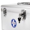 Songmics First Aid Case Medicine Storage Pill Box Drug Medicine med bærehåndtag Bærestrop Aluminiumsstænger Abs Silvery JBC362S - Billede 6