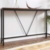 Vasagle -konsolbord med stabil stålramme til stue Soveværelse Indgang Industriel stil Vintage Brun og sort, konstrueret trælegering, 120 x 23 x 74 cm (L X W X H) - Billede 6