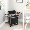Songmics Cosmetic Case, Trolley, Makeup Case med håndtag, 4 universelle hjul, sort - Billede 2
