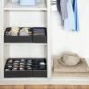 Songmics undertøj opbevaringsboks skuffe arrangør sammenfoldelig garderobearrangementssystem til garderobe, bh'er, undertøj, sokker, bånd, foldningsboks, stofboks, sæt med 4, mørkegrå ryus04g - Billede 3