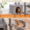 Feandrea Cat Tree, 135 cm høje, multi-niveau katte træ, grå - Billede 7