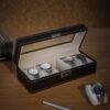 Songmics Watch Box med 5 rum, glaslåg, urboks med blødt fløjlforing - Billede 3