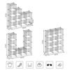 Songmics 12 terninger Wire Grid Storage Rack, sammenlåsning af hylder med metalnethylder og PP -plastikplader, til bøger sko legetøj tøjværktøjer, i stue badeværelse, hvid LPI34W - Billede 5