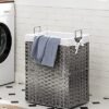 Songmics LCB390G01 Vaskeri Basket 90 L med 2 stofvaskeri Tasker 3 Vaskeri Nets Håndtag Rattan Look - Billede 2